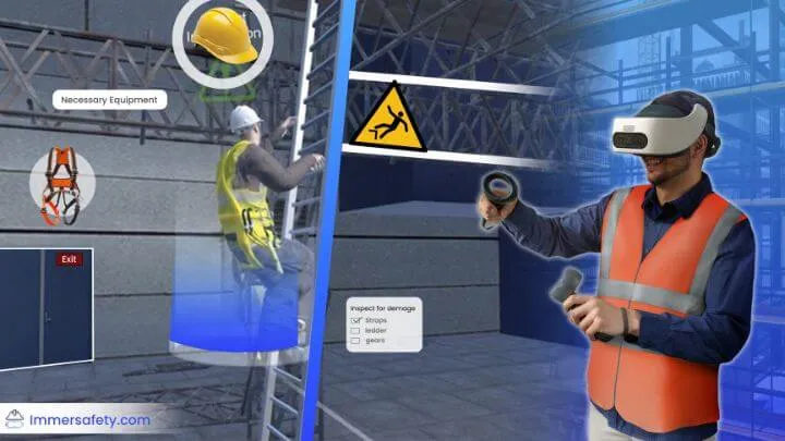 VR Ladder Climbing Training At Construction 