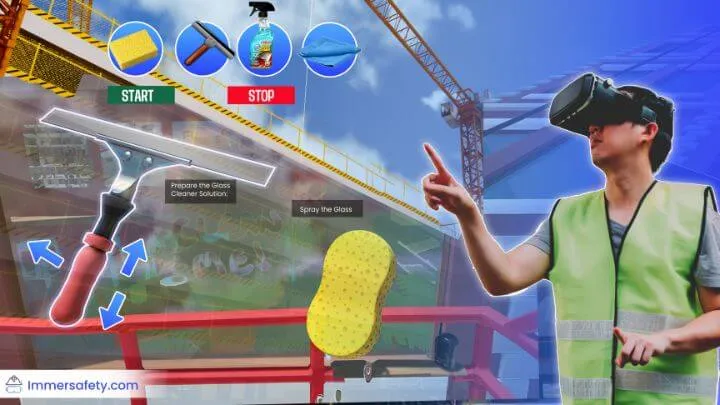Virtual Reality Window Cleaning training for construction 