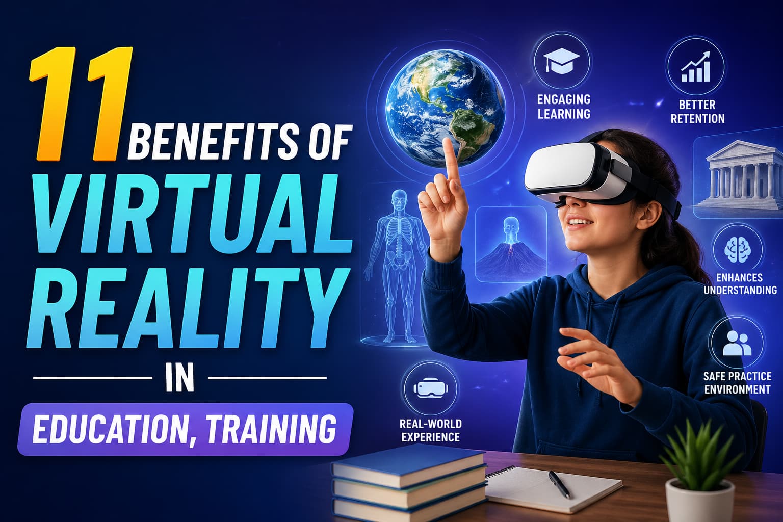 Top 11 Benefits of Virtual Reality in Education & Training